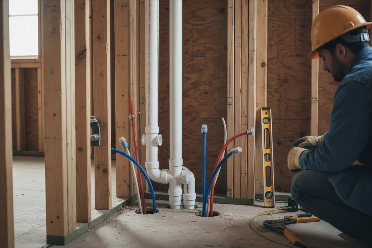 Drain and supply rough-in during Drain Cleaning in Hurt